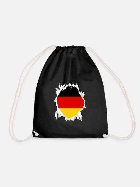Deutschland Flagge Geschenk Land deutsch Deutscher - Turnbeutel - Schwarz