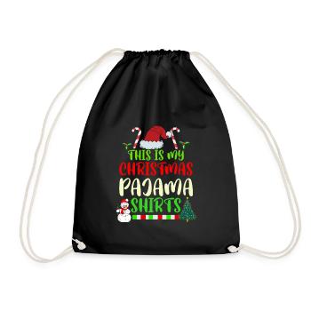 Ma chemise de pyjama de Noël Guirlande de lumières - Sac de sport léger - noir - Devant
