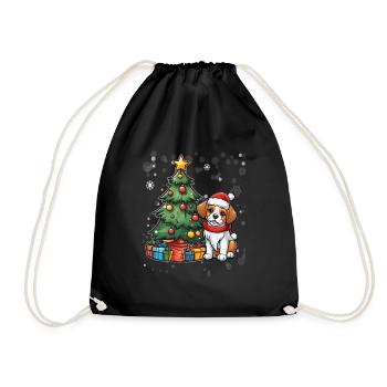 Chien Noël Chien Amour Chien Maman Noël - Sac de sport léger - noir - Devant