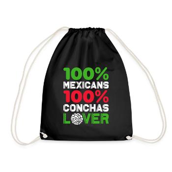 mexicains 100% conchas lover Design - Sac de sport léger - noir - Devant
