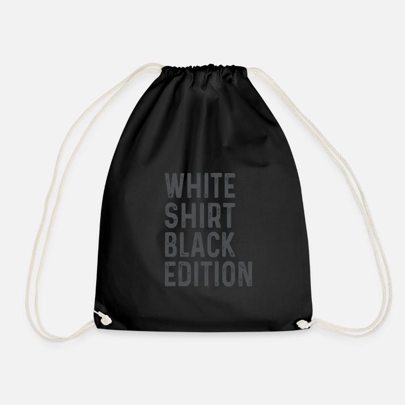 Weißes T-Shirt Black Edition - Turnbeutel - Schwarz