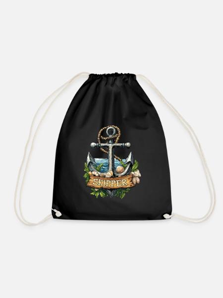 Skipper Anker Boot Segelboot Motorboot Kapitän Sea - Turnbeutel - Schwarz