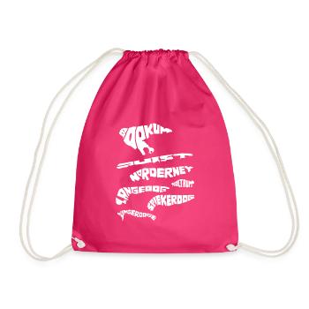 Osfriesische Inseln Silhouette Urlaub Nordsee - Turnbeutel - Fuchsia - Vorne