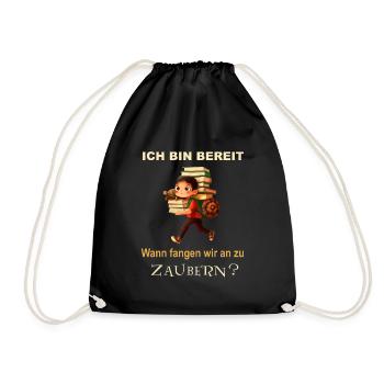 Lasst den Kleinen ihre Phantasie - Turnbeutel - Schwarz - Vorne