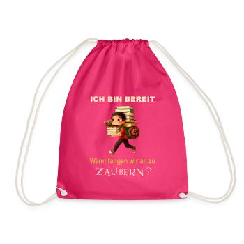 Lasst den Kleinen ihre Phantasie - Turnbeutel - Fuchsia - Vorne