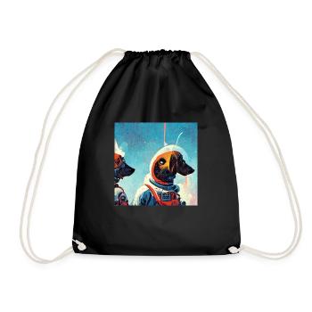 Chiens dans l’espace - Collection 5 - Sac de sport léger - noir - Devant