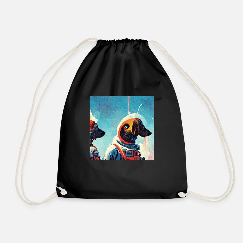Dogs in Space - Kollektion 5 - Turnbeutel - Schwarz