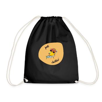 Sommer summer lemon Zitrone chillen - Turnbeutel - Schwarz - Vorne