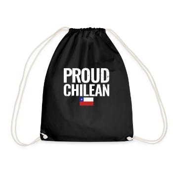 Proud Chilean Chile Flag - Drawstring Bag - black - Front