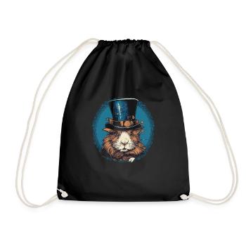 Steampunk Meerschweinchen - Turnbeutel - Schwarz - Vorne