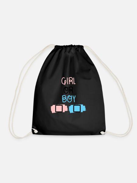Gender Reveal Party Checkbox - Turnbeutel - Schwarz