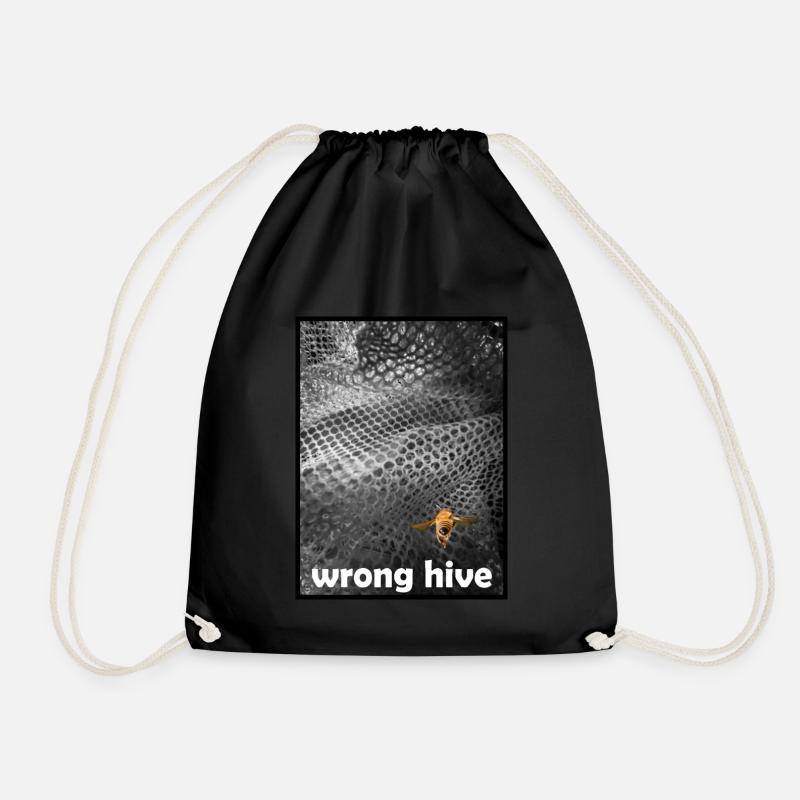 Wrong Hive - Drawstring Bag - black