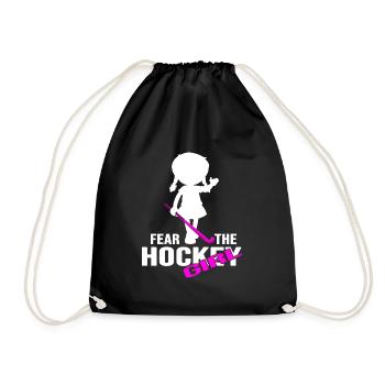 Hockey Field Hockey Girl Women's Hockey - Drawstring Bag - black - Front