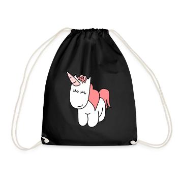 Cute Unicorn | Princess, Fairy Tale, Gift - Drawstring Bag - black - Front
