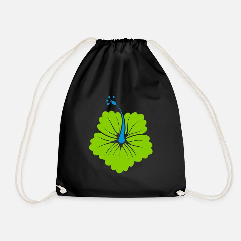 flower flowering garden - Drawstring Bag - black
