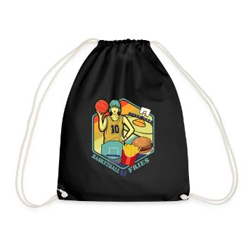 Basket-frites burgers filles terrain de basket - Sac de sport léger - noir - Devant