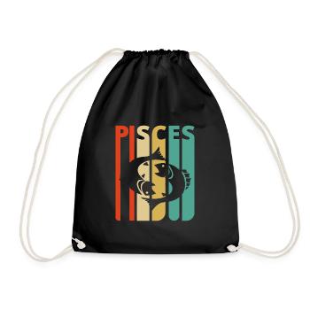 Vintage Poissons Zodiac Cadeaux pour la famille &amis - Sac de sport léger - noir - Devant