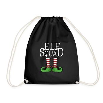 Elf Squad - Team Groupe Xmas Christmas Costume - Drawstring Bag - black - Front