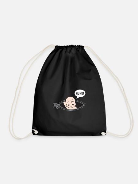 Huhu je suis là bébé cadeau de grossesse - Sac de sport léger - noir
