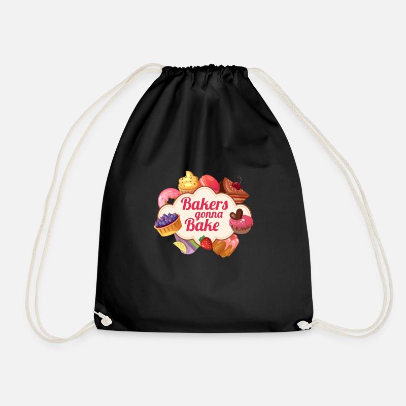 Bäcker werden backen Geschenk - Turnbeutel - Schwarz