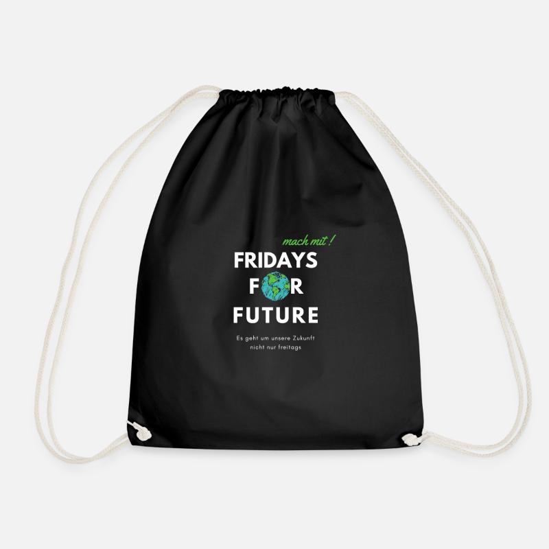 Mach mit! Fridays for future Supporter Shirt - Turnbeutel - Schwarz