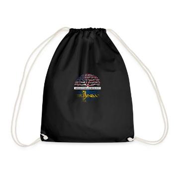 Suède Drapeau suédois États-Unis Famille américaine Ascendance - Sac de sport léger - noir - Devant