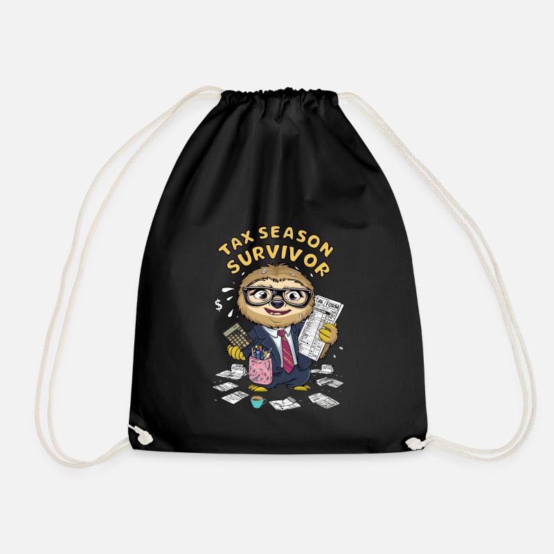 Tax Season Survivor - Drawstring Bag - black