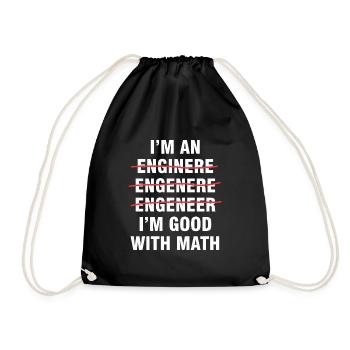 Ich bin mit Mathe-lustigem Ingenieur gut - Turnbeutel - Schwarz - Vorne