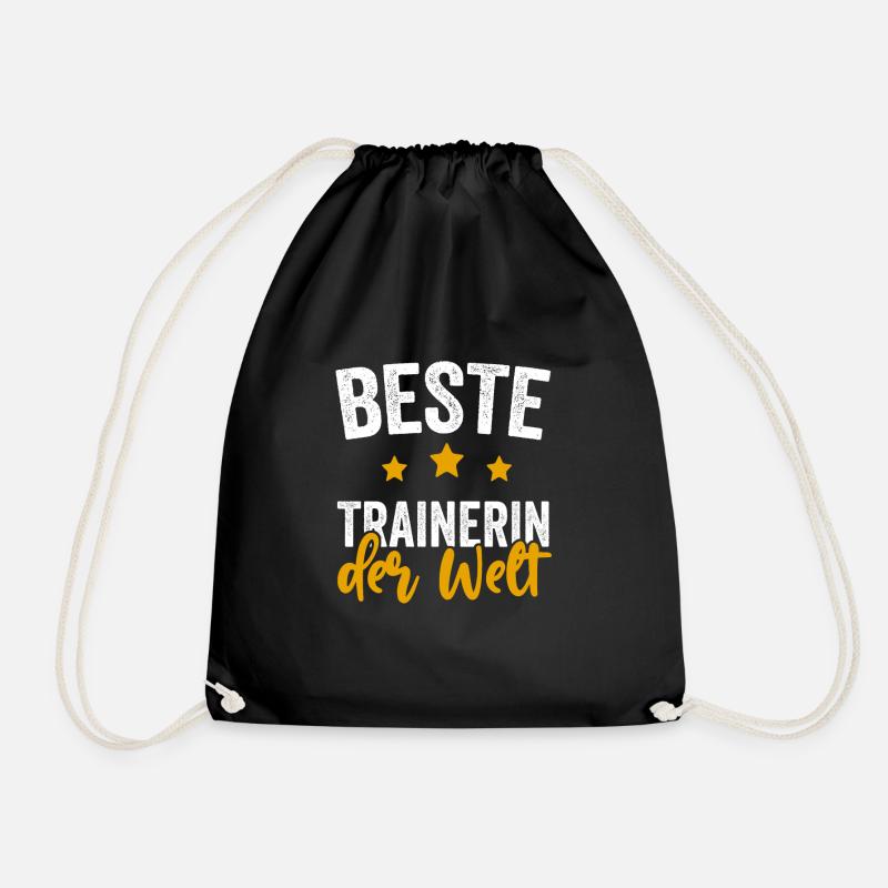 Beste Trainerin der Welt Geschenkidee - Turnbeutel - Schwarz