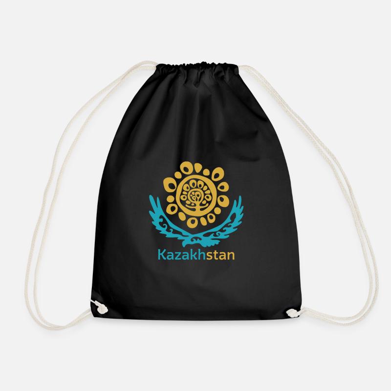 Kazakhstan Geschenk Republik Kasachen Kasachisch - Turnbeutel - Schwarz