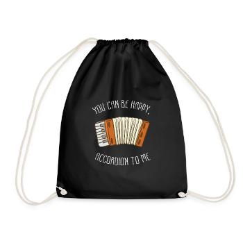 You can be happy accordion to me Geschen - Turnbeutel - Schwarz - Vorne