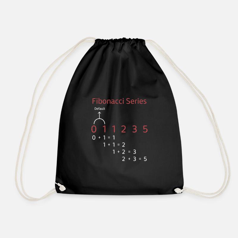 Fibonacci Series Geschenk Fibonacci Folge Mathe - Turnbeutel - Schwarz