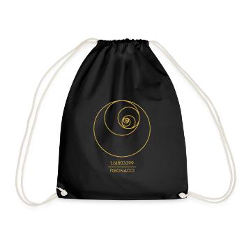 Fibonacci Spiral Follow Math Teacher Numbers - Drawstring Bag - black - Front