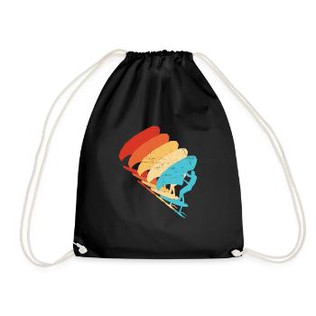 Damen wingsurf Herren wingfoil wingsurfen - Turnbeutel - Schwarz - Vorne