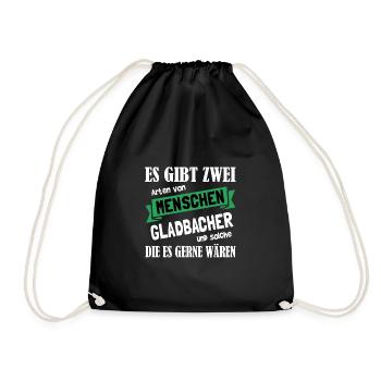 Mönchengladbach Fanartikel - Turnbeutel - Schwarz - Vorne