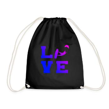 Kitesurf kitesurf kitesurf kitesurfer kite - Sac de sport léger - noir - Devant