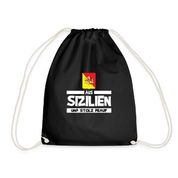 Sizilien Sizilianer Palermo Sicilia - Turnbeutel - Schwarz - Vorne