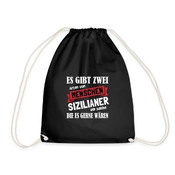 Sizilien Sizilianer Palermo Sicilia - Turnbeutel - Schwarz - Vorne