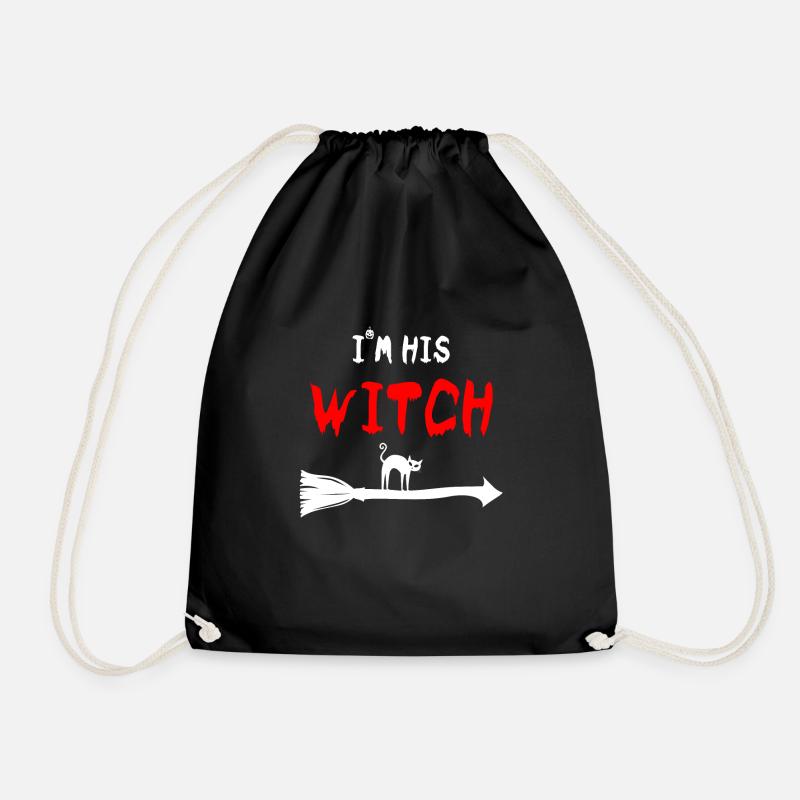 I'm his Witch Halloween Hexe Partner Kostüm - Turnbeutel - Schwarz