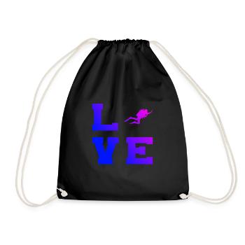 Scuba Taucher Damen Herren Diving Scuba Diver - Turnbeutel - Schwarz - Vorne