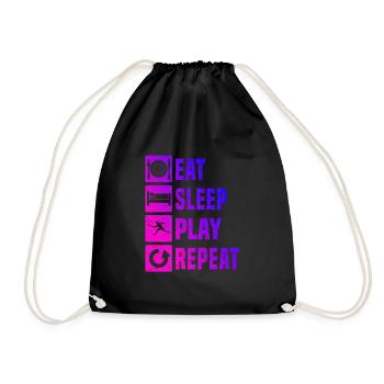 Women's Racquetball Pickleball Pickleball Games - Drawstring Bag - black - Front