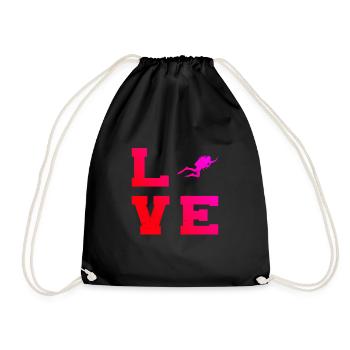 Scuba Tauchen Diving Scuba Taucher Scuba Diver - Drawstring Bag - black - Front