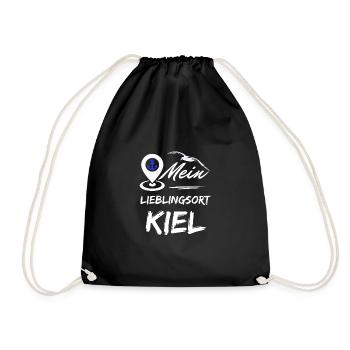 Kiel mon endroit préféré-la ville hanséatique de Kiel-Seagull, ancre - Sac de sport léger - noir - Devant