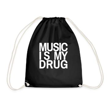 Musik ist meine Droge - Turnbeutel - Schwarz - Vorne