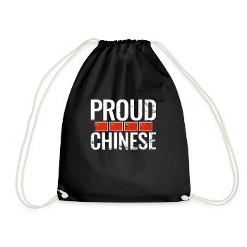 Proud Chinese China Chinese Flag - Drawstring Bag - black - Front