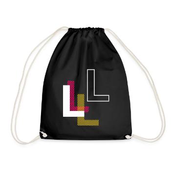 L - initial letter design gifts - Drawstring Bag - black - Front