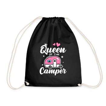 Queen Of The Camper Camping Caravan - Drawstring Bag - black - Front