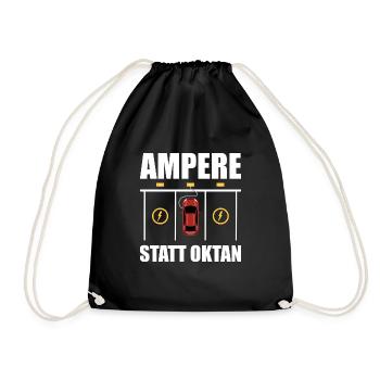 E-Auto Strom Energiewende Geschenk - Drawstring Bag - black - Front