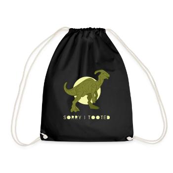 Dinosaur Parasaurolophus Dino Gift - Drawstring Bag - black - Front