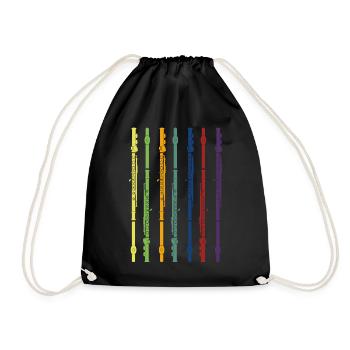Flûtes rétro rétro vintage - Sac de sport léger - noir - Devant